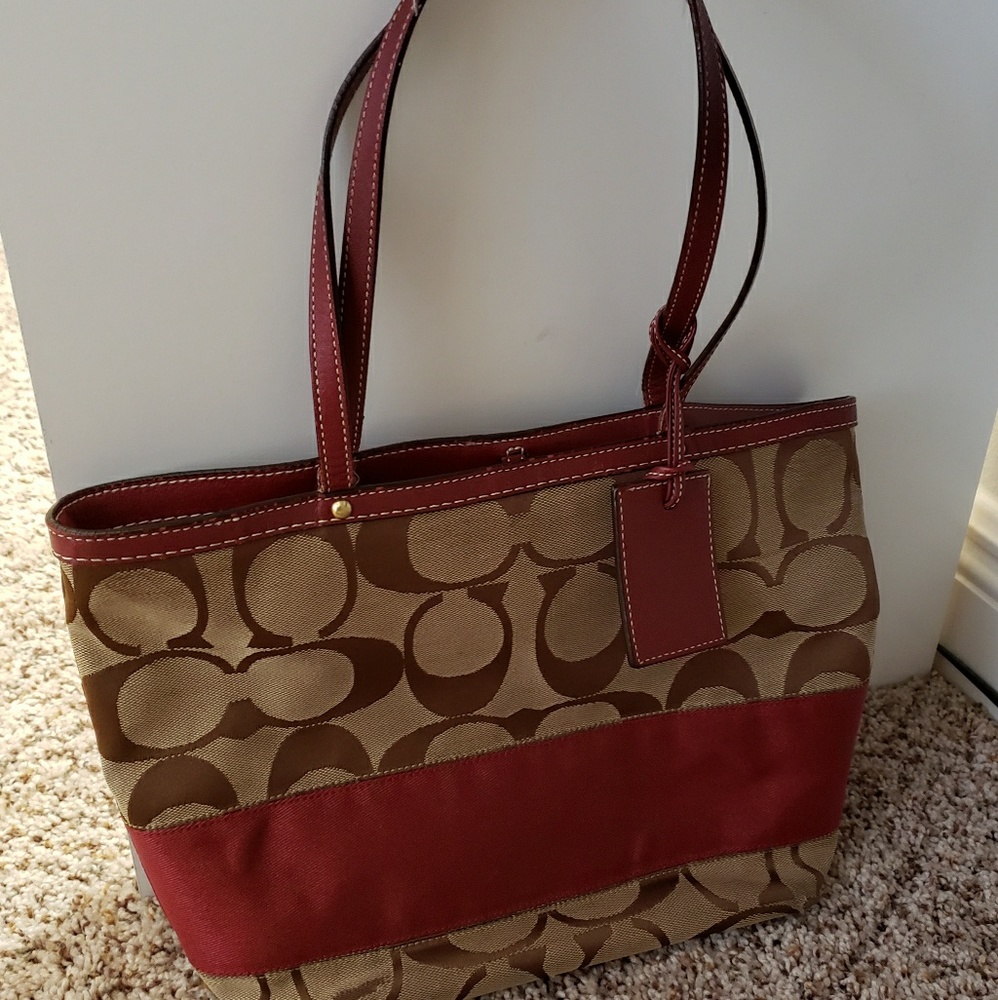 Coach Signature Stripe Tote
